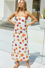 Garden Girl Trägerloses Maxikleid Orange