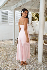 All Yours Satin Maxikleid Rosa