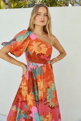 Sunseeker One-Shoulder Maxikleid Rosa