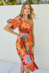 Sunseeker One-Shoulder Maxikleid Rosa