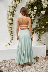 Ruhiges und gesammeltes Maxikleid Salbei