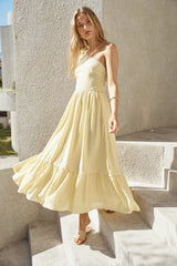Busy Girl One-Shoulder Maxikleid Gelb