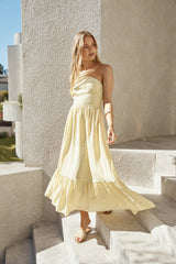 Busy Girl One-Shoulder Maxikleid Gelb