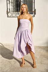 See You Tonight Ballonrock-Midikleid Flieder
