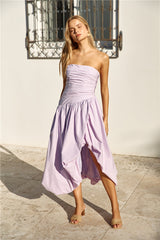 See You Tonight Ballonrock-Midikleid Flieder