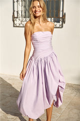 See You Tonight Ballonrock-Midikleid Flieder