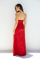 Riviera Rouge Trägerloses Maxikleid Rot