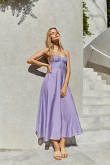 Bestangezogenes Maxikleid Lila