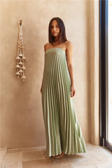 Gentle Journey trägerloses Maxikleid Salbei