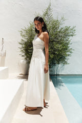 Lexi Loves Schulter Maxikleid Beige
