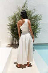 Lexi Loves Schulter Maxikleid Beige