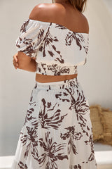 Island Whisper schulterfreies Crop Top Braun
