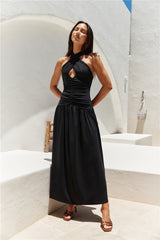 Mocha Moments Maxikleid Schwarz