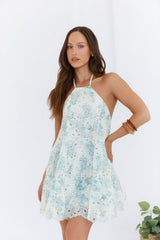 Muse Of The Moment Neckholder-Minikleid Blau