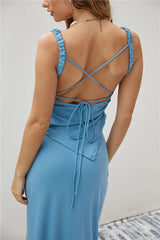 Girls Night Asymmetrisches Tanktop Blau