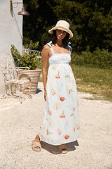 Provence Escape Leinen-Maxikleid Multi