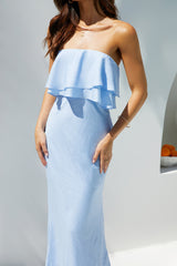 Luna Cascade Trägerloses Maxikleid