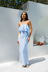 Luna Cascade schulterfreies Maxikleid
