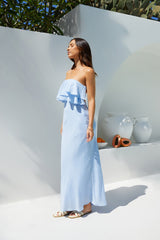 Luna Cascade Trägerloses Maxikleid