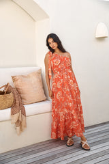 Sweet Melody One-Shoulder Maxikleid Orange
