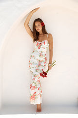 Wander Beyond Maxi-Mesh-Kleid mit Blumenmuster