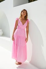 Aurora Glow Pinkes Maxikleid