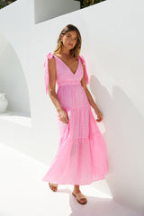 Aurora Glow Pinkes Maxikleid