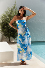Trägerloses Midikleid „Bliss Cove“ Blau