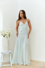 Among The Flowers Maxikleid Blau
