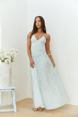 Among The Flowers Maxikleid Blau