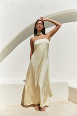 Radiant Rhythm Trägerloses Maxikleid Gelb