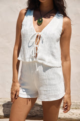 Pearlescent Jewels Shorts Weiß