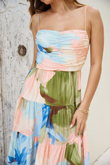 Frangipani-Baum Maxi-Kleid Multi