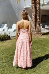 Sasha trägerloses Maxikleid Pink