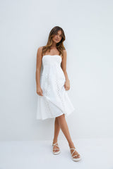 Himmlisches Midikleid Weiß