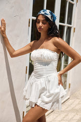 Trägerloses Minikleid „Country Darling“ Weiß