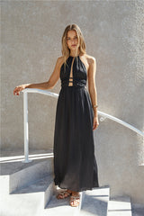Happy Hour Neckholder-Maxikleid Schwarz