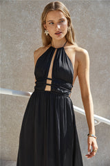 Happy Hour Neckholder-Maxikleid Schwarz
