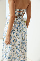 Maxikleid Kornblumenblüten Blau