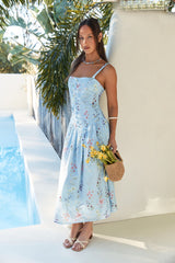 Verspielter Charme Maxikleid Blau