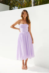 Mimi Moments Trägerloses Maxikleid Flieder