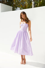 Mimi Moments Trägerloses Maxikleid Flieder
