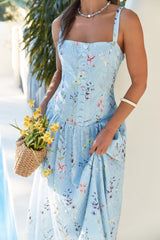 Verspielter Charme Maxikleid Blau