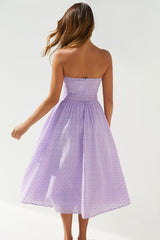 Mimi Moments Trägerloses Maxikleid Flieder