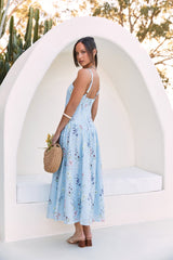 Verspielter Charme Maxikleid Blau