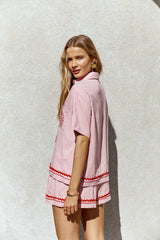 Blushing Beauty Leinenhemd Pink