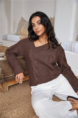 SNDYS Ana Zopfmusterpullover Mokka
