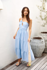 Reines Vergnügen One-Shoulder Maxikleid Blau
