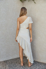 Paradise Found One-Shoulder-Maxikleid Creme