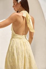 Fly Away Neckholder Maxikleid Gelb